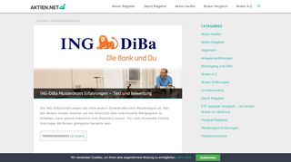 
                            8. ING-DiBa Musterdepot - Erfahrungenn & Bewertung