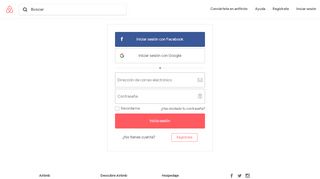 
                            2. Inicia sesión / Regístrate en Airbnb