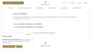 
                            4. Iniciar sesión | Priority Pass