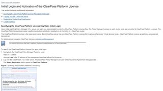 
                            8. Initial Login and Activation of the ClearPass Platform License