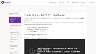 
                            7. Inloggen op je Mijndomein account – Helpdesk