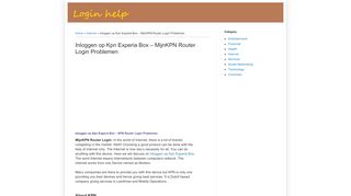 
                            4. Inloggen op Kpn Experia Box – MijnKPN Router …