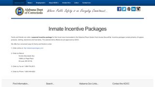 
                            4. Inmate Incentive Packages - - Alabama Dept of Corrections