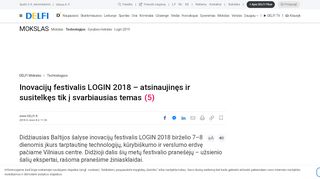 
                            2. Inovacijų festivalis LOGIN 2018 – atsinaujinęs ir susitelkęs tik į ... - Delfi