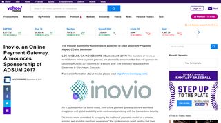 
                            7. Inovio, an Online Payment Gateway, Announces Sponsorship ...