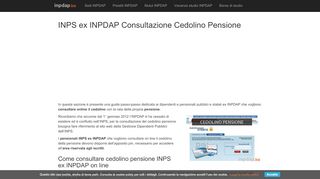 
                            4. INPS ex INPDAP Consultazione Cedolino Pensione On Line