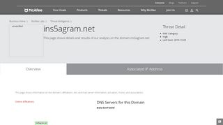 
                            8. ins5agram.net - Domain - McAfee Labs Threat Center