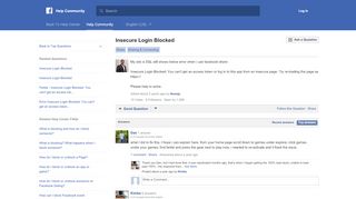 
                            4. Insecure Login Blocked | Facebook Help Community | Facebook