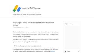 
                            3. Inside AdSense: Can't log in? Here's how to solve the five most ...