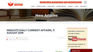 
                            9. Insights Daily Current Affairs, 11 August 2018 - INSIGHTS