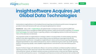 
                            6. insightsoftware Acquires Jet Global Data Technologies - insightsoftware