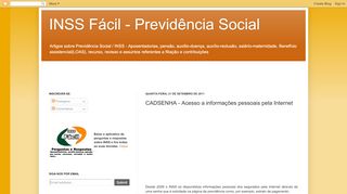 
                            4. INSS Fácil - Previdência Social: CADSENHA - Acesso a ...