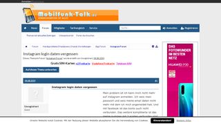 
                            3. Instagram login daten vergessen | Handy Forum