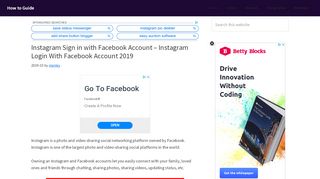 
                            5. Instagram Sign in with Facebook Account – …