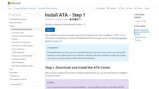 
                            7. Install Advanced Threat Analytics - Step 1 | Microsoft Docs
