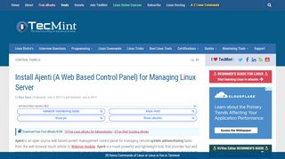 
                            1. Install Ajenti (A Web Based Control Panel) for Managing ...