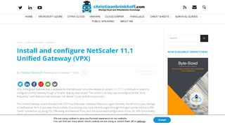 
                            5. Install and configure NetScaler 11.1 Unified Gateway …