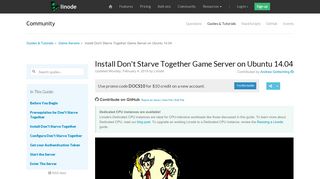 
                            9. Install Don't Starve Together Game Server on Ubuntu 14.04 - Linode