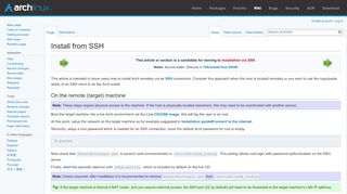 
                            4. Install from SSH - ArchWiki