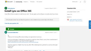 
                            8. Install Lync on Office 365 - Microsoft Community