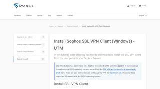 
                            6. Install Sophos SSL VPN Client (Windows) - UTM - Avanet