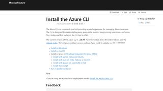 
                            1. Install the Azure CLI | Microsoft Docs