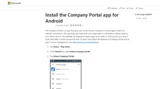 
                            8. Install the Company Portal app | Microsoft Docs