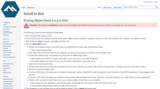 
                            2. Install to disk - Alpine Linux