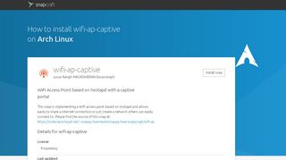 
                            6. Install wifi-ap-captive on Arch Linux using the Snap Store | Snapcraft