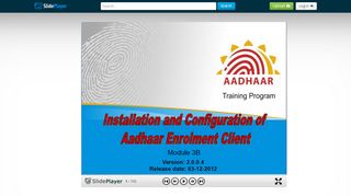 
                            4. Installation and Configuration of Aadhaar Enrolment Client ...