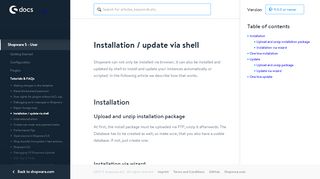 
                            2. Installation and update of Shopware via shell