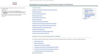 
                            8. Installation of Cisco Secure ACS Remote Agent for Windows