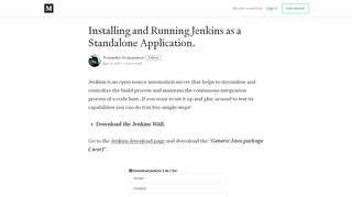 
                            8. Installing and Running Jenkins as a Standalone Application. - Medium