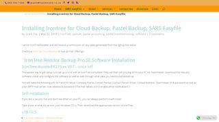 
                            8. Installing Irontree for Cloud Backup, Pastel Backup, SARS ...