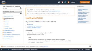 
                            3. Installing the AWS CLI - AWS Command Line Interface