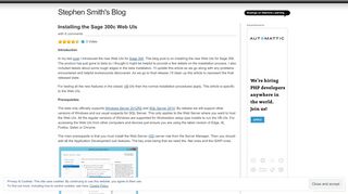 
                            9. Installing the Sage 300c Web UIs | Stephen Smith's Blog