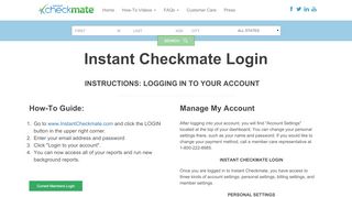 
                            6. Instant Checkmate Login - How to login to your Account