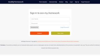 
                            6. Instant Expert Tutoring | Sign In acemyhomework.com