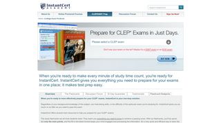 
                            7. InstantCert: CLEP Online Study Guides