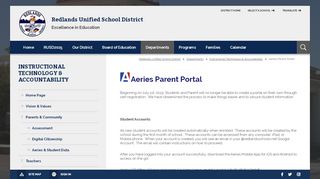 
                            8. Instructional Technology & Accountability / Aeries Parent Portal