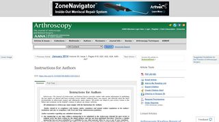 
                            2. Instructions for Authors - Arthroscopy Journal