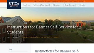 
                            2. Instructions for Banner Self-Service for Students | Utica College