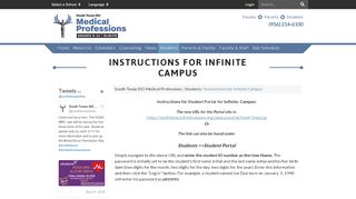 
                            3. Instructions for Infinite Campus - South Texas ISD Medical Professions