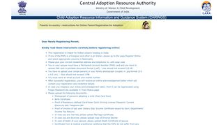 
                            3. Instructions For Online Parent Registration for Adoption