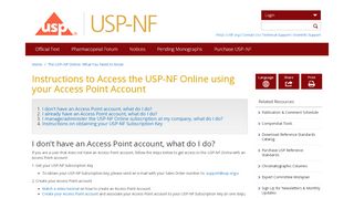 
                            5. Instructions to Access the USP-NF Online using …