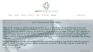 
                            2. Insurance - Amity Medical Group