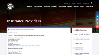 
                            9. Insurance Providers - American Foreign Service Association