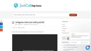 
                            3. Integrate Intercom with JustCall - JustCall Help Center