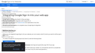 
                            2. Integrating Google Sign-In into your web app | Google Sign ...