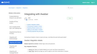 
                            4. Integrating with Aweber – Sumo Support